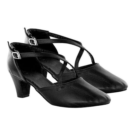 TuttoDanza - Scarpe da Ballo donna chiuse incrociato Cuccarini Vera Pelle da sala Danza Liscio Studio Made in Italy - Punto Fitness Potenza