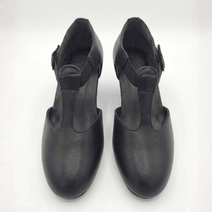 Scarpe Ballo T-BAR Vera Pelle Danza Liscio Studio allenamento Made in Italy vista dall'alto - Punto Fitness Potenza