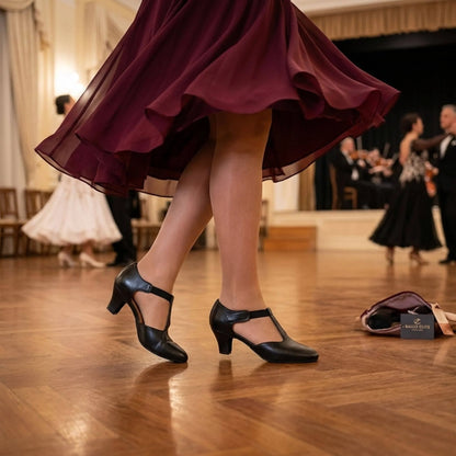 Scarpe Ballo T-BAR Vera Pelle Danza Liscio Studio allenamento Made in Italy indpssate da ballerina - Punto Fitness Potenza