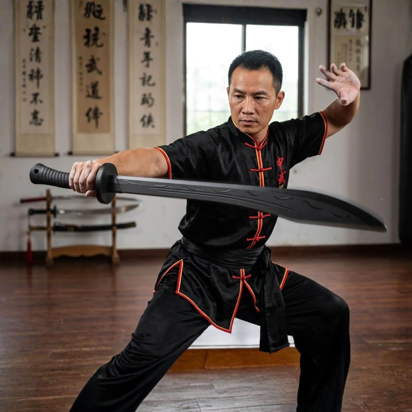 Sportech Italia - Sciabola allenamento Kung Fu Wushu Tai Chi durante utilizzo | Punto Fitness Potenza Arti Marziali