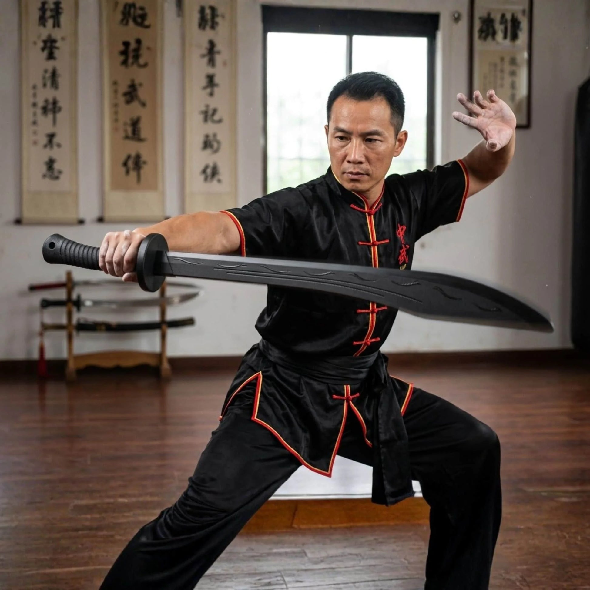 Sportech Italia - Sciabola allenamento Kung Fu Wushu Tai Chi durante utilizzo | Punto Fitness Potenza Arti Marziali