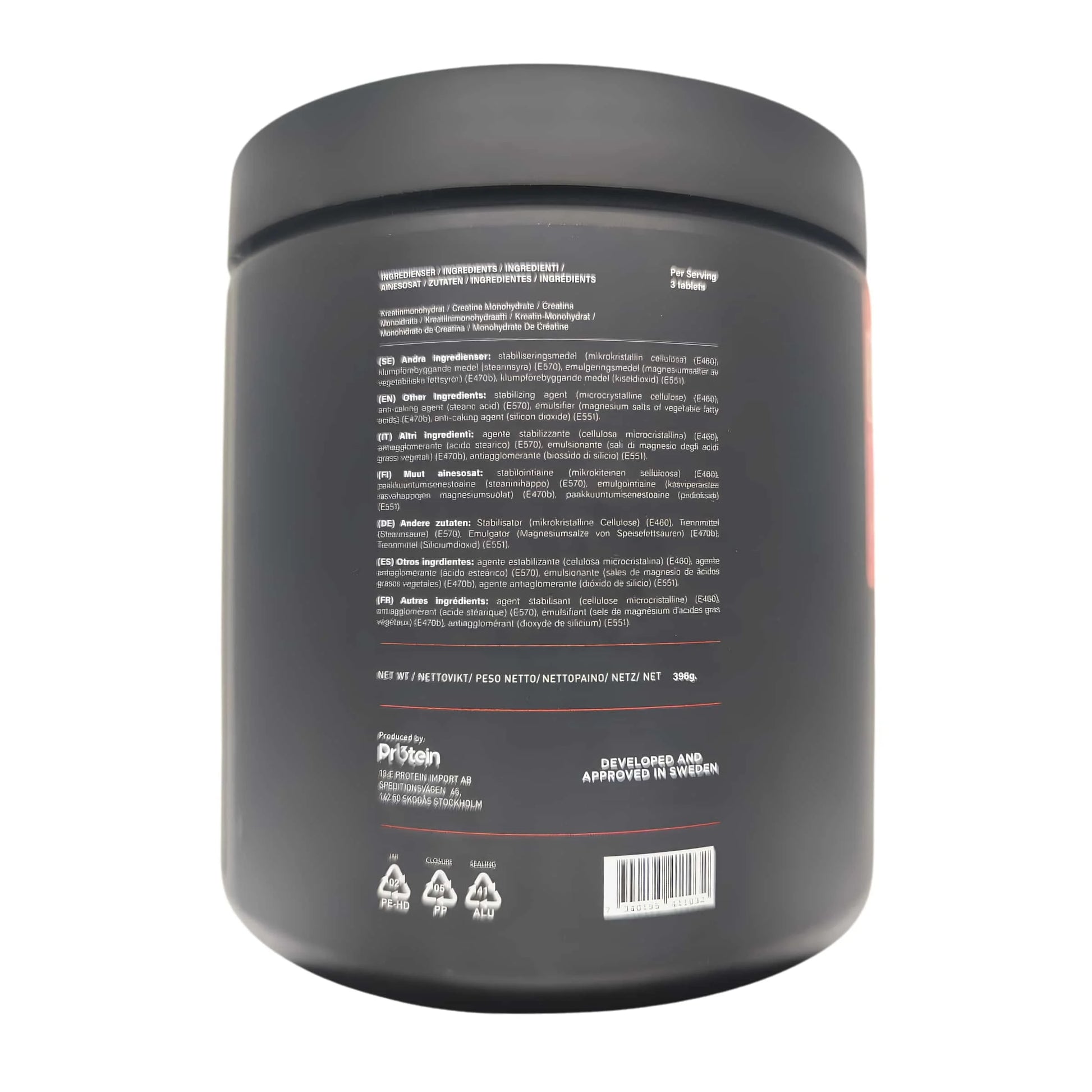 Self Omninutrition Micronized Creatine - creatina monoidrata micronizzata 300 compresse etichetta | Punto Fitness Integratori