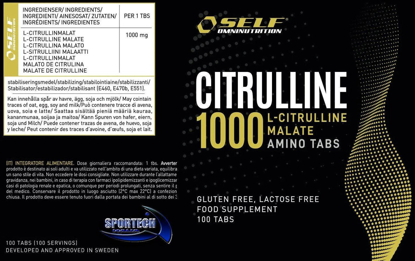 Self Omninutrition - CITRULLINE 1000 citrulline malate citrullina 100 capsule Tabella Nutrizionale - Punto Fitness Potenza