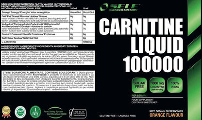 Self Omninutrition - Carnitine Liquid 100000 carnitina liquida acceleratore metabolismo 500ml