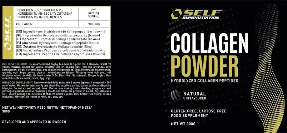 Self Omninutrition - Collagen Powder integratore collagene idrolizzato puro in polvere tabella nutrizionale - Punto Fitness Potenza