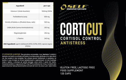 Self CORTICUT 120c riduce livelli cortisolo (ormone stress) con fosfatidilserina Tabella Nutrizionale - Punto Fitness Potenza