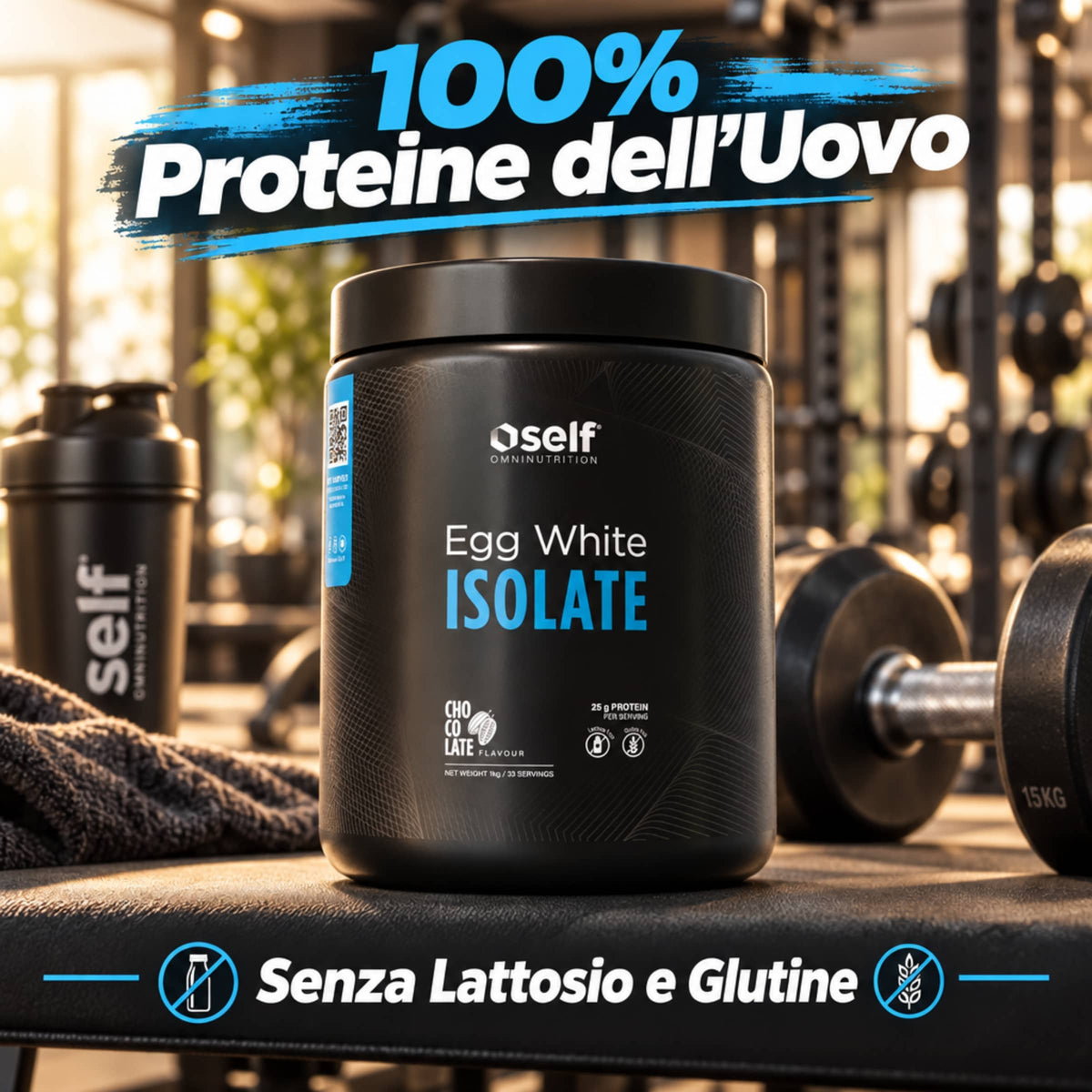 Self Omninutrition Egg White Isolate - Proteine dell'allbume dell'uovo in polvere, senza Lattosio e Glutine | Punto Fitness Integratori