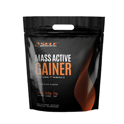 Self Omninutrition Mass Active Gainer - 2kg aumento peso massa muscolare Cioccolato - Punto Fitness Potenza