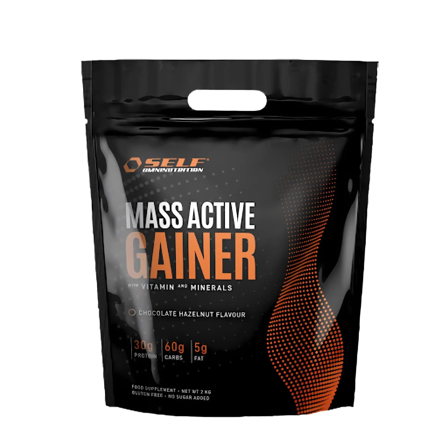 Self Omninutrition Mass Active Gainer - 2kg aumento peso massa muscolare Nocciola - Punto Fitness Potenza