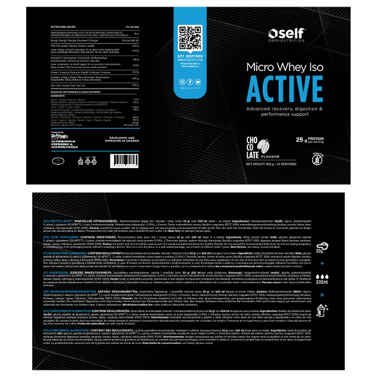 Self Omninutrition Micro Whey Iso Active - Proteine in polvere isolate tabella nutrizionale | Punto Fitness Potenza Integratori