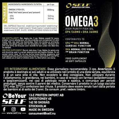 Self Omninutrition Omega3 Fish Oil in capsule softgel OMEGA-3 tabella nutrizionale - Punto Fitness Potenza Integratori