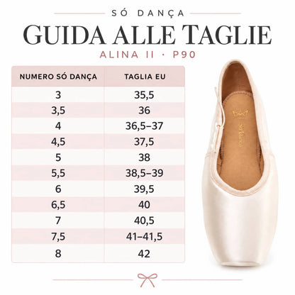 So Danca Alina II P90 - Scarpe da Punta Danza Classica punte ballerina tabella conversione misure | Punto Fitness Potenza