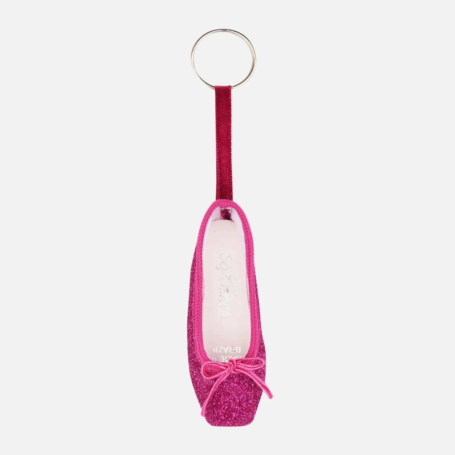 So Danca Pointe Shoe Key Ring - Portachiavi con scarpetta da punta KC01 Colore Glitter Fuchsia - Punto Fitness Potenza