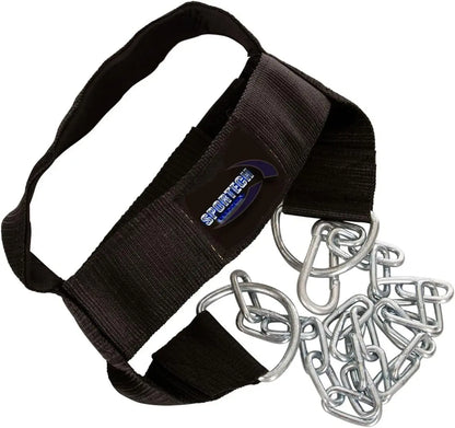 Sportech Italia - Cintura palestra allenamento collo, imbracatura testa per Workout Boxe, Calisthenics Bodybuilding - Head Harness con catena di metallo - Punto Fitness Potenza