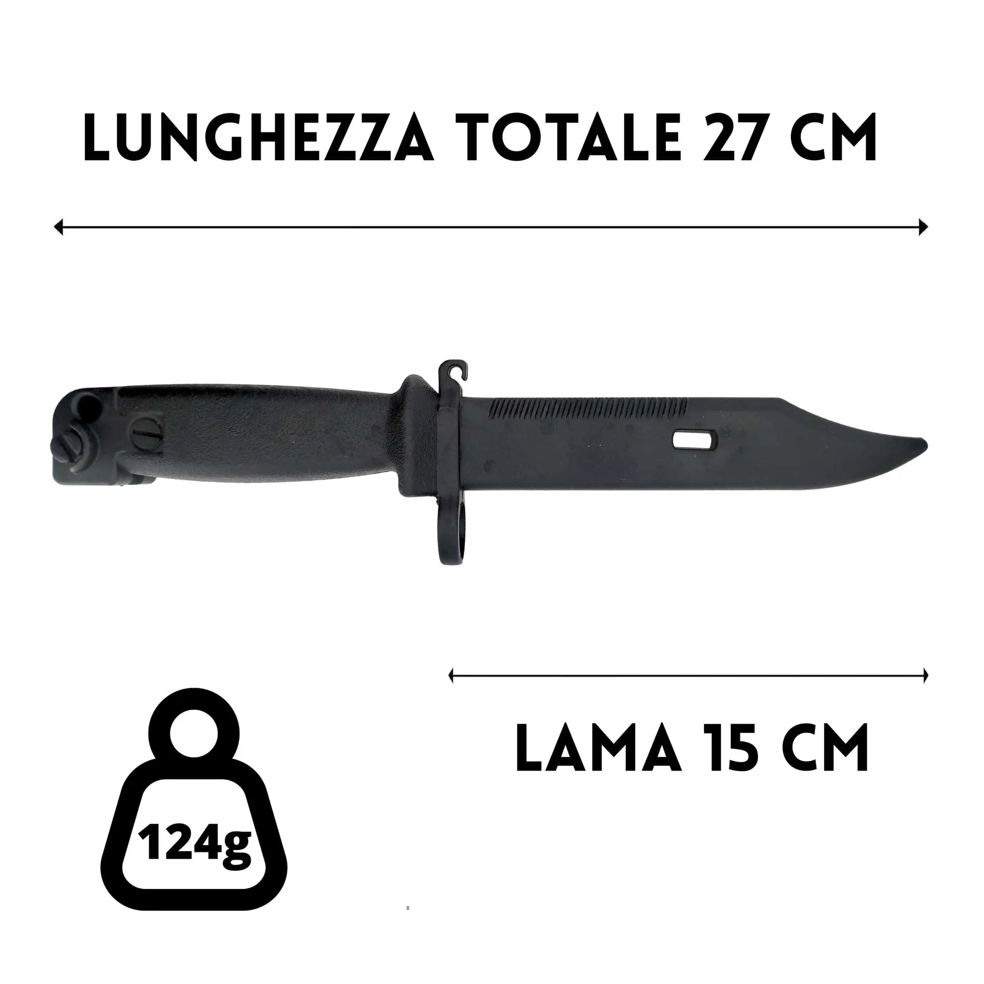 Sportech Italia coltello da allenamento difesa personale - Pugnale gomma autodifesa Arti Marziali misure - Punto Fitness Potenza