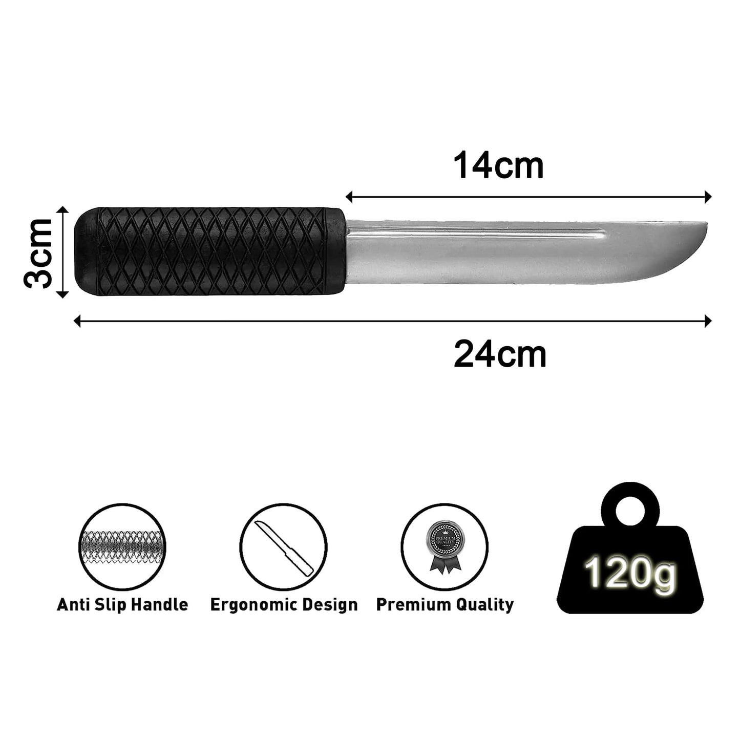 Coltello da allenamento difesa personale Sportech - pugnale addestramento in gomma autodifesa Arti Marziali Krav Maga misure e peso | Punto Fitness Potenza