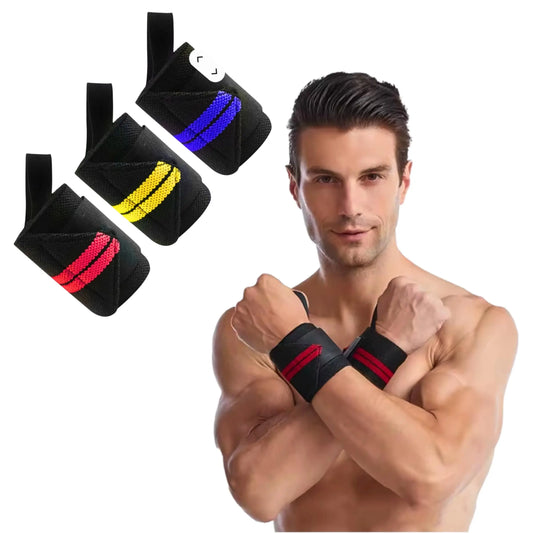 Sportech Italia - Polsiere Palestra professionali, Polsini Elastici per allenamento Sollevamento Pesi, Bodybuilding, Crossfit, Powerlifting - Punto Fitness Potenza