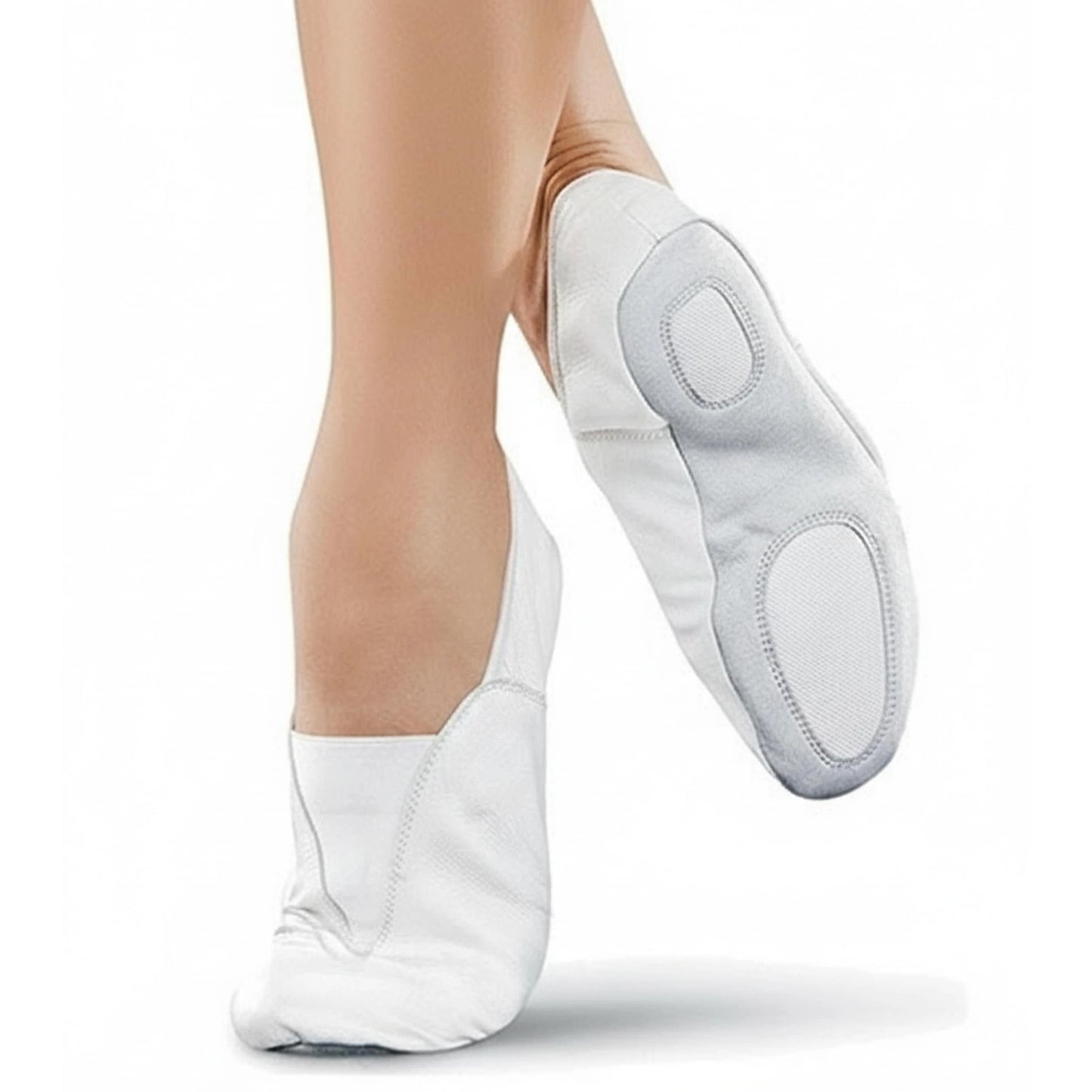 Scarpe Ritmiche Ginnastica Artistica Karate Tai Chi Ballo Danza Yoga colore bianco indossate - Punto Fitness Potenza