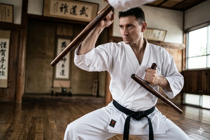 Coppia Tonfa in Legno per Allenamento Arti Marziali Karate Kobudo Okinawa lifestyle - Punto Fitness Potenza