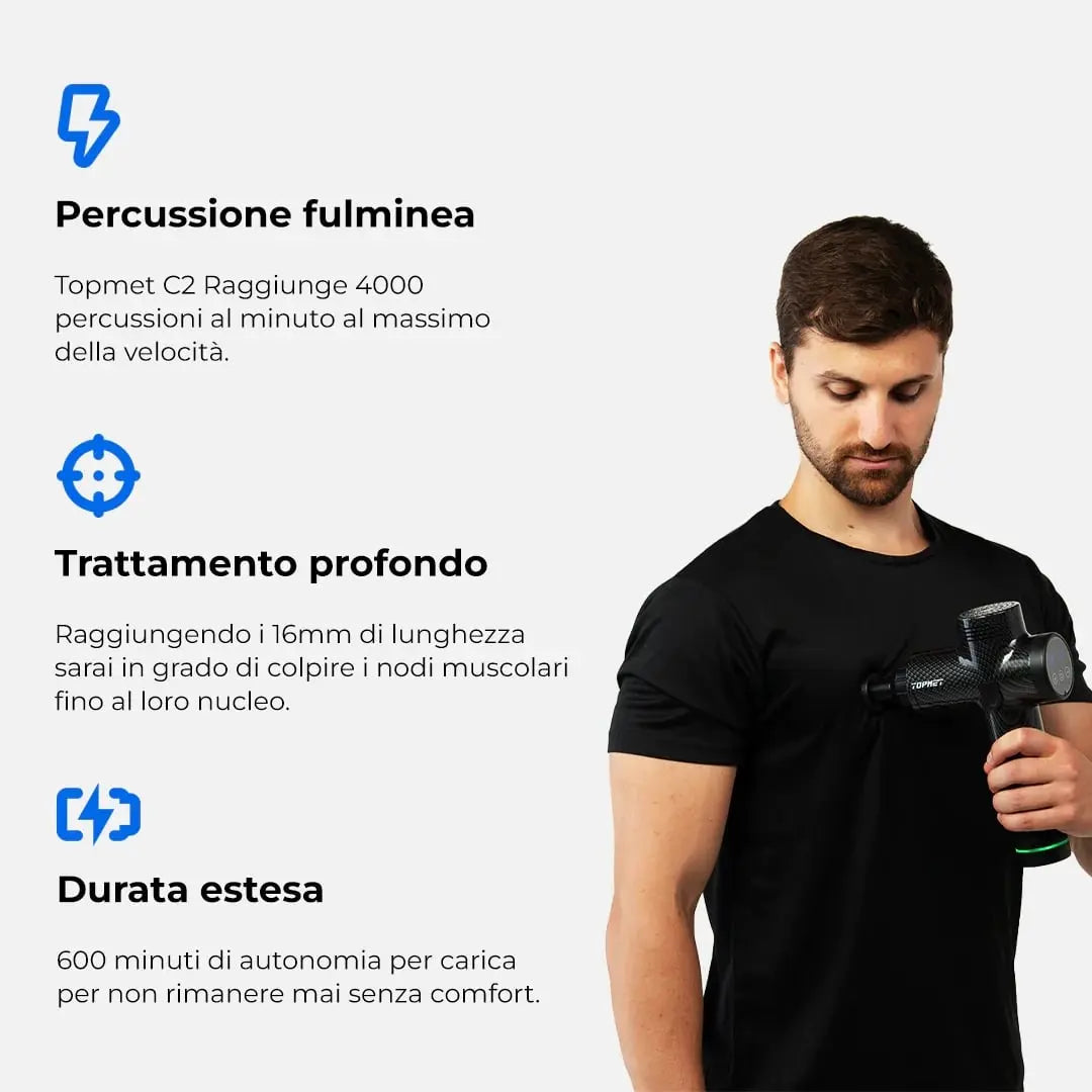 Topmet Competition 2 pistola massaggio muscolare - Punto Fitness Potenza Palestra