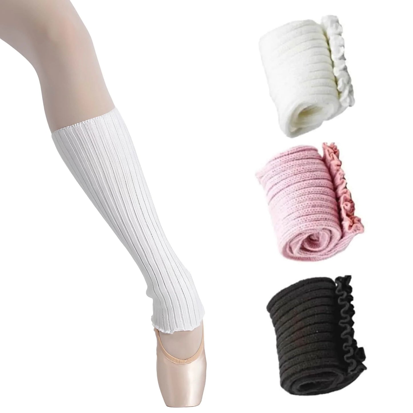 TuttoDanza - Scaldamuscoli Ballerine Danza Classica calzerotti Warmup Ballo colore bianco misura 40cm | Punto Fitness Potenza
