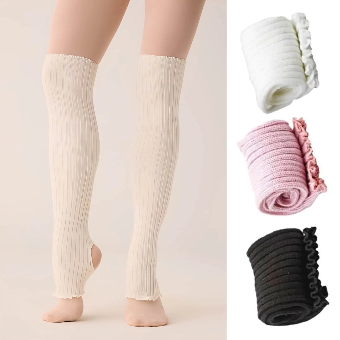 TuttoDanza - Scaldamuscoli Ballerine Danza Classica calzerotti Warmup Ballo colore bianco misura 65cm | Punto Fitness Potenza