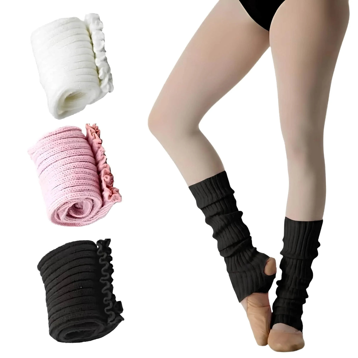 TuttoDanza - Scaldamuscoli Ballerine Danza Classica calzerotti Warmup Ballo colore nero misura 40cm | Punto Fitness Potenza