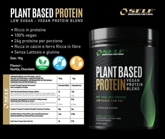Self PLANT BASED PROTEIN proteine 100% vegan 1Kg NO glutine NO lattosio - Punto Fitness