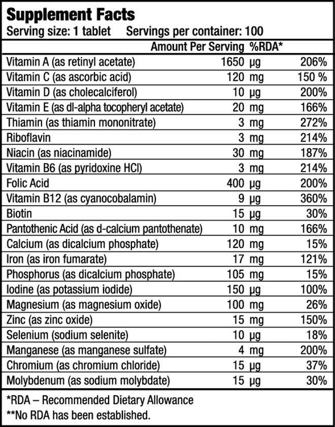 BioTech ONE-A-DAY Vitamine e Minerali 100/200 tablets integratore vitaminico - Punto Fitness