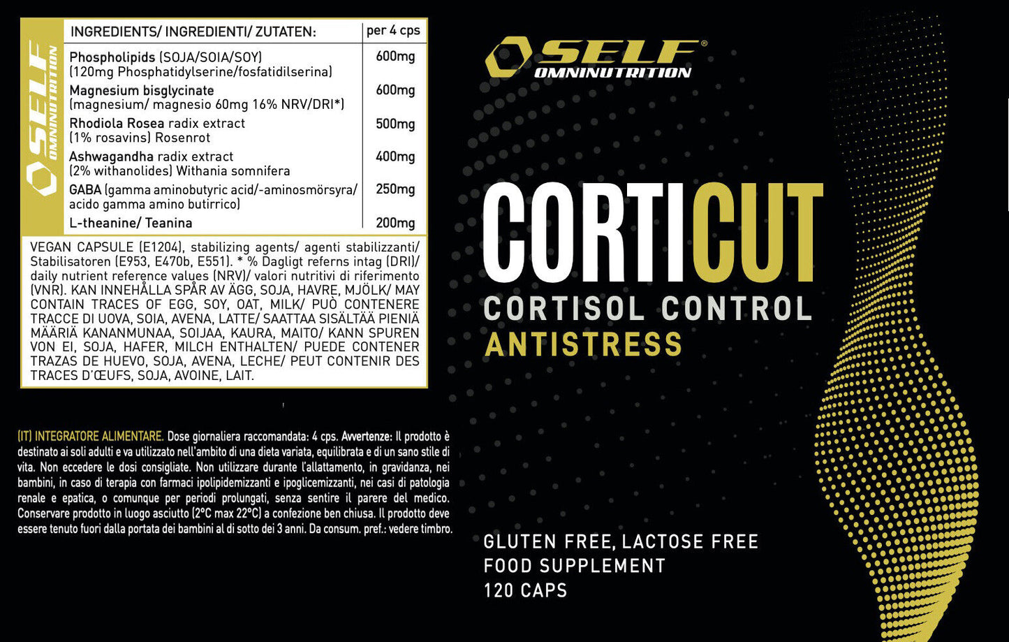 Self CORTICUT 120c riduce livelli cortisolo (ormone stress) con fosfatidilserina - Punto Fitness