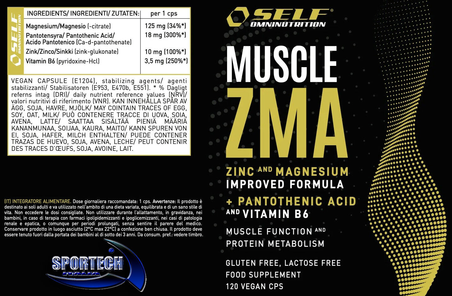 Self MUSCLE ZMA 120/240 capsule zinco magnesio vitam.b6+b5 - Punto Fitness