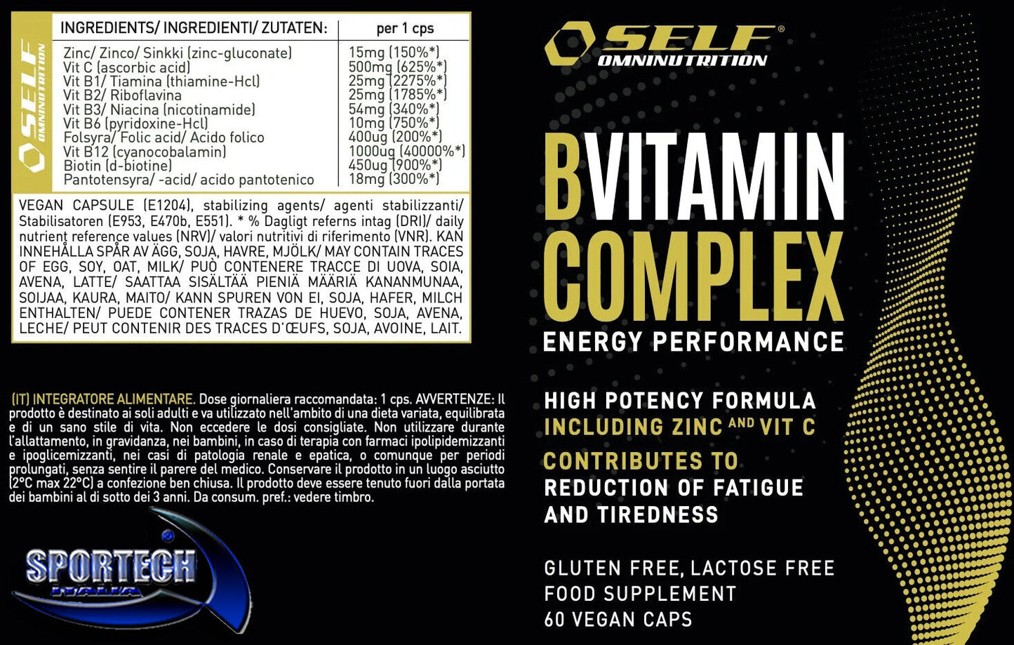 Self B-COMPLEX + VIT C + ZINC 60/120 capsule complesso vitamina b zinco, vit.C - Punto Fitness