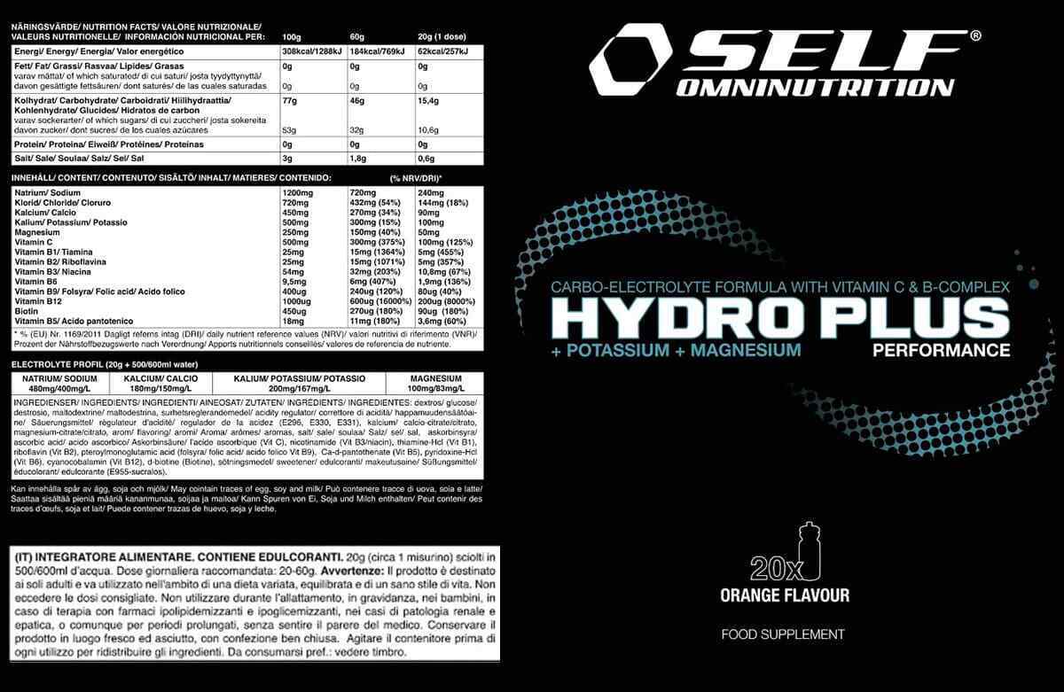 Self HYDRO PLUS 400/800g integratore sali minerali potassio magnesio e vitamine - Punto Fitness