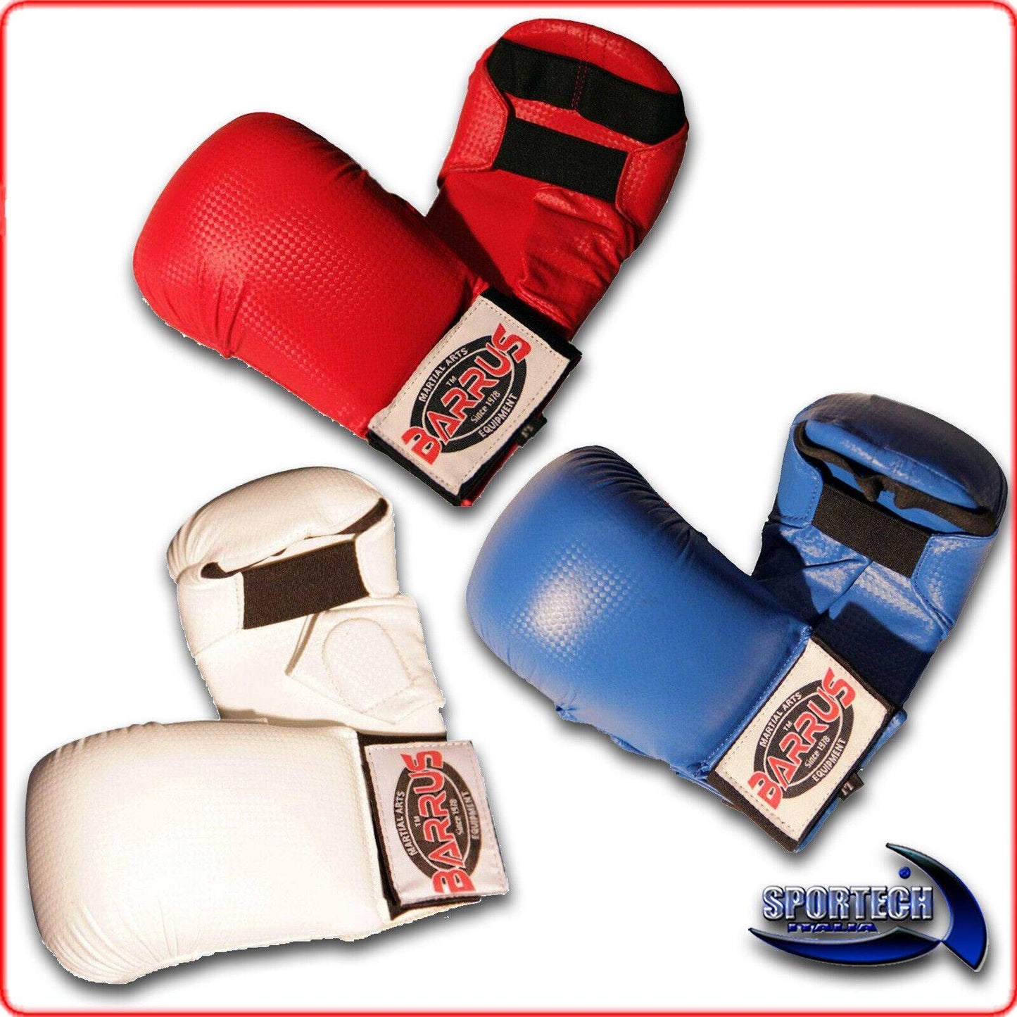 GUANTI KARATE GUANTINO BARRUS KUMITE col. ROSSO-BLU Mis. S-M-L - Punto Fitness Potenza