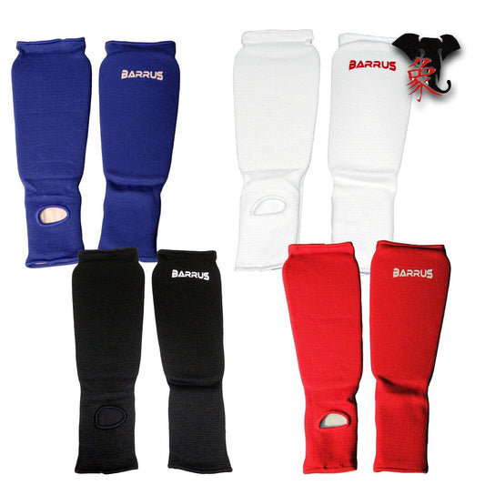 Barrus - Paratibiapiede imbottito elasticizzato paratibie con piede Kick Boxing Thai Full MMA - Punto Fitness Potenza