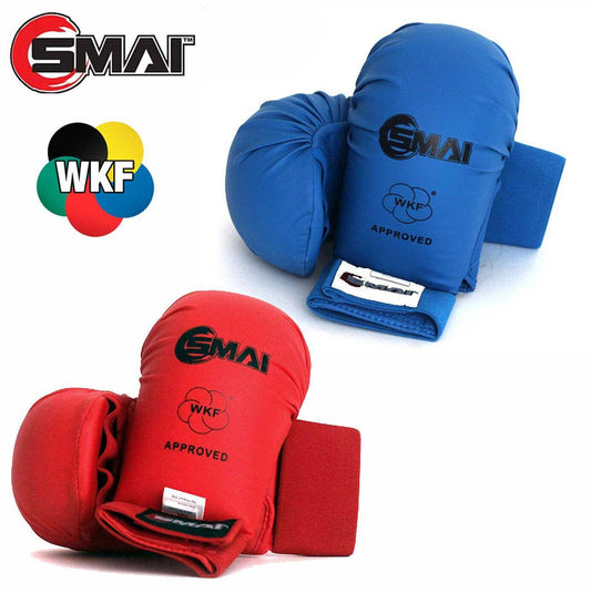 GUANTI KARATE GUANTINO SMAI KUMITE APPROVATI WKF ✅ col. ROSSO-BLU Mis. S-M-L - Punto Fitness