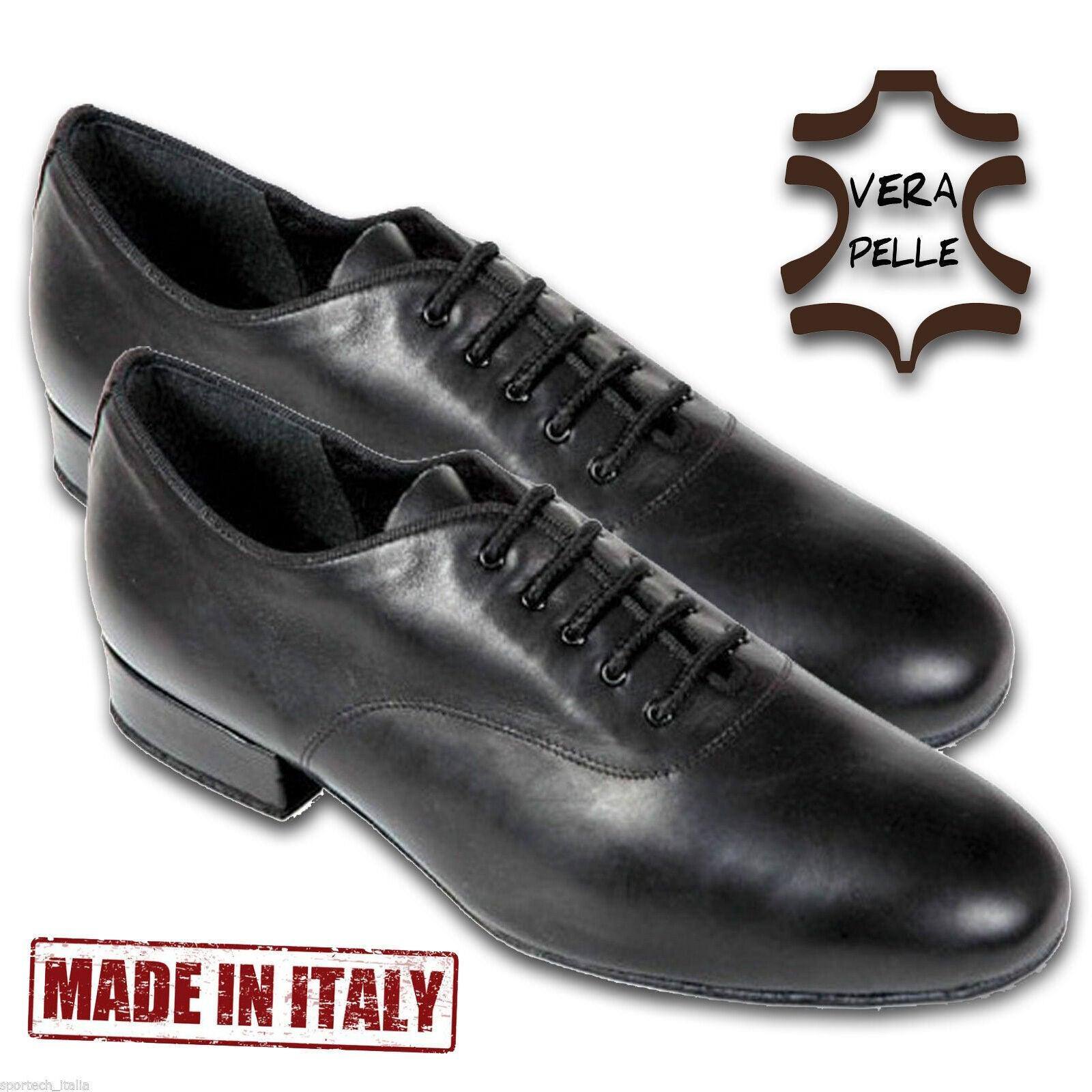 SCARPA BALLO UOMO VERA PELLE DANZA LISCIO STANDARD TANGO LATINO STUDIO OXFORD - Punto Fitness