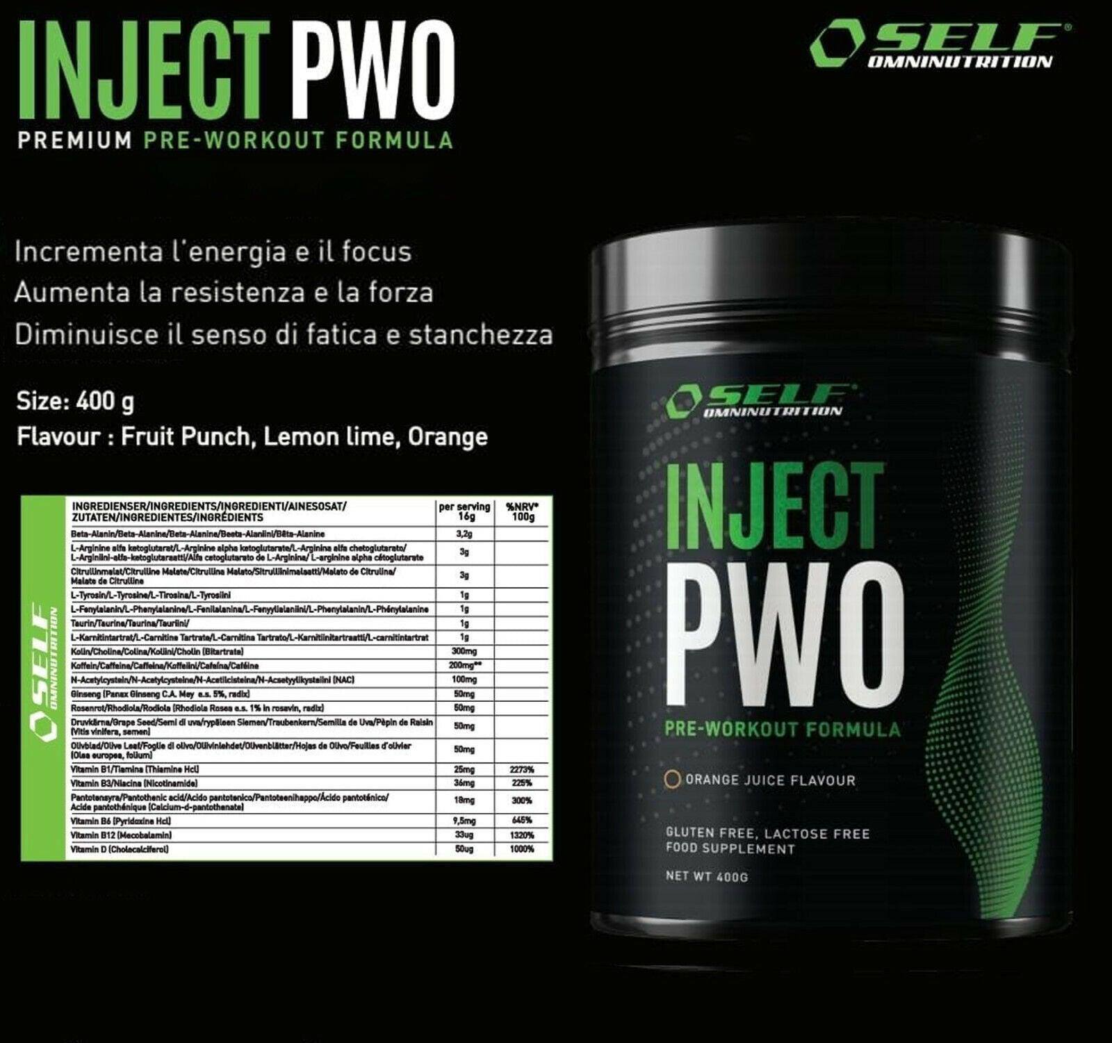 Self INJECT pre-workout diminuisce fatica, aumenta resistenza e forza - Punto Fitness Potenza