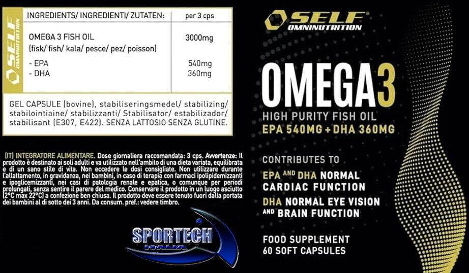 SELF Omninutrition OMEGA3 FISH OIL tabella nutrizionale OMEGA-3 - Punto Fitness