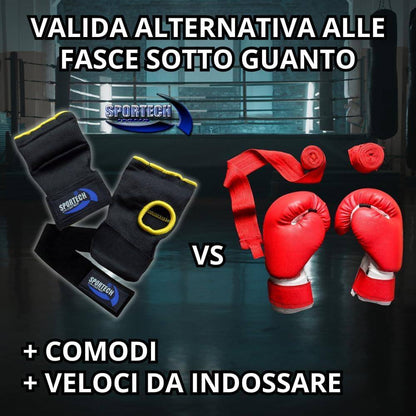 Sportech Italia - Sottoguanti Guantoni Boxe Imbottiti, Polsini Palestra per Bendaggi e Protezione Mani Ideali per Pugilato | Guanti FitBoxe, Allenamento Kickboxing, Muay Thai, MMA - Punto Fitness